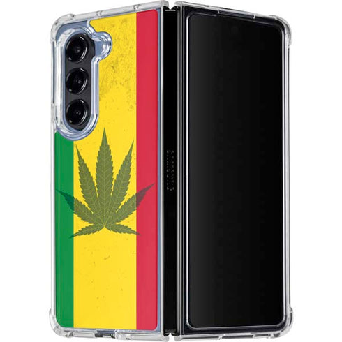 Marijuana Rasta Flag Galaxy Z Fold5 5G Clear Case