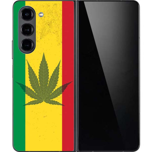 Marijuana Rasta Flag Galaxy Z Fold5 5G Skin