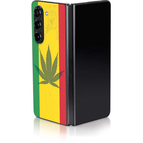 Marijuana Rasta Flag Galaxy Z Fold5 5G Skin