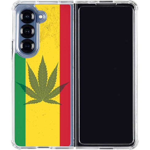 Marijuana Rasta Flag Galaxy Z Fold6 Clear Case