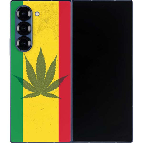 Marijuana Rasta Flag Galaxy Z Fold6 Skin