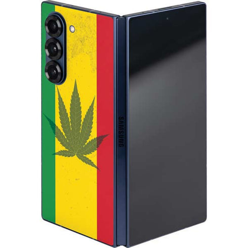 Marijuana Rasta Flag Galaxy Z Fold6 Skin