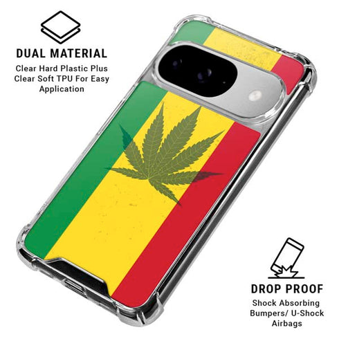 Marijuana Rasta Flag Google Pixel 10 Clear Case