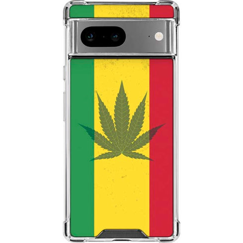 Marijuana Rasta Flag Google Pixel 8a Clear Case