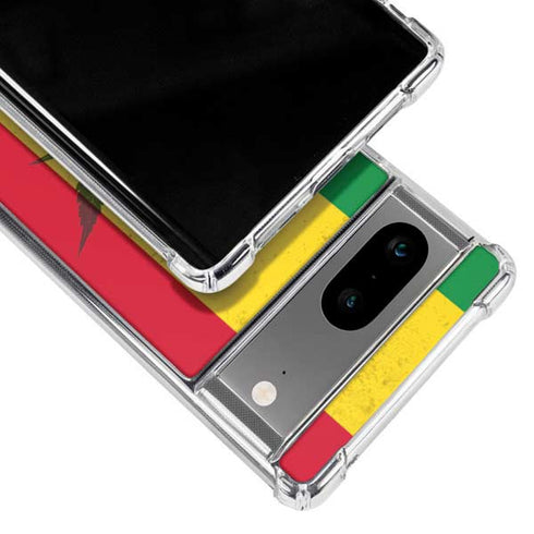 Marijuana Rasta Flag Google Pixel 8a Clear Case