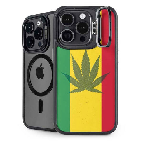 Marijuana Rasta Flag iPhone 15 Pro Max Kickstand Case