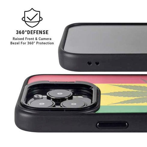 Marijuana Rasta Flag iPhone 15 Pro Max Kickstand Case