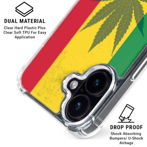 Marijuana Rasta Flag iPhone 16 Clear Case