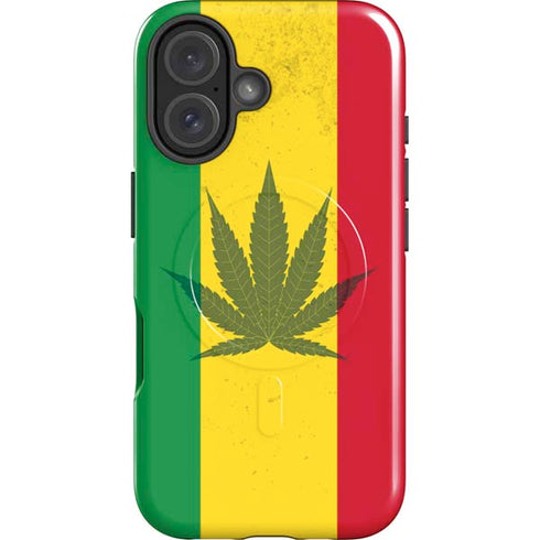Marijuana Rasta Flag iPhone 16 Magsafe Impact Case