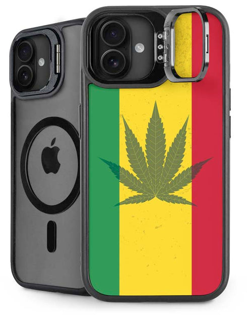 Marijuana Rasta Flag iPhone 16 Plus Kickstand Case