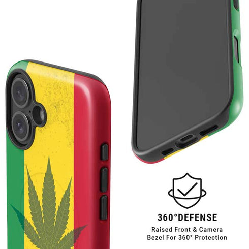 Marijuana Rasta Flag iPhone 16 Plus Magsafe Impact Case