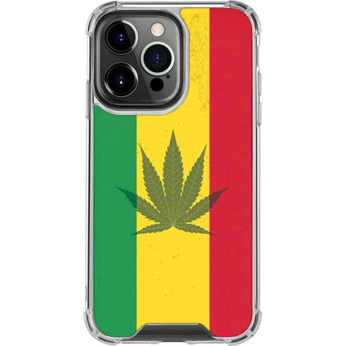 Marijuana Rasta Flag iPhone 16 Pro Clear Case