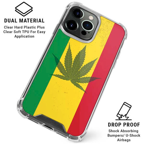 Marijuana Rasta Flag iPhone 16 Pro Clear Case