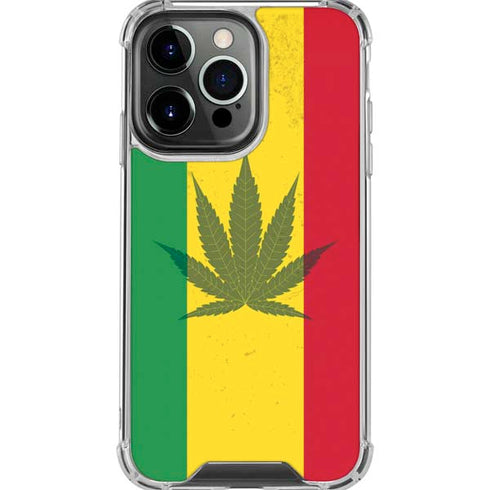 Marijuana Rasta Flag iPhone 16 Pro Max Clear Case