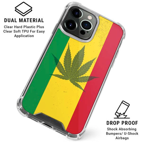 Marijuana Rasta Flag iPhone 16 Pro Max Clear Case