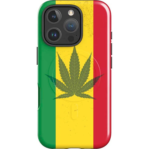 Marijuana Rasta Flag iPhone 16 Pro Max Magsafe Impact Case