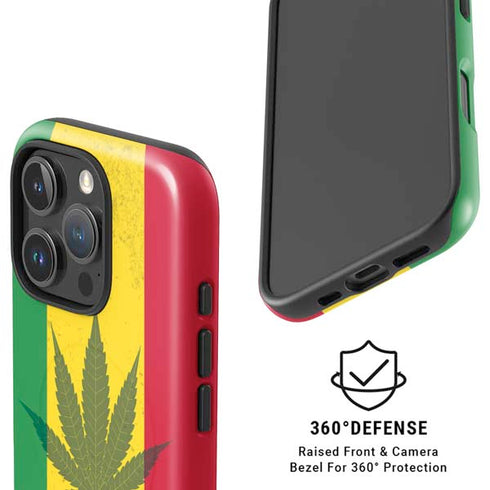 Marijuana Rasta Flag iPhone 16 Pro Max Magsafe Impact Case