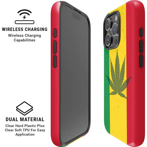 Marijuana Rasta Flag iPhone 16 Pro Max Magsafe Impact Case