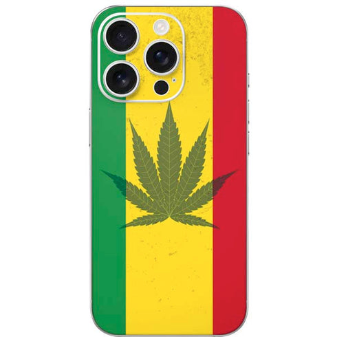 Marijuana Rasta Flag iPhone 16 Pro Skin