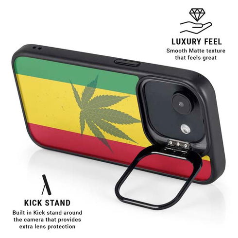 Marijuana Rasta Flag iPhone 16e Kickstand Case