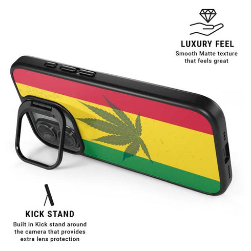 Marijuana Rasta Flag iPhone 17 Kickstand Case