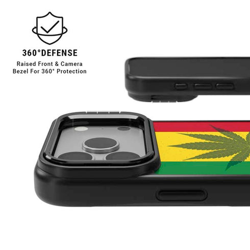 Marijuana Rasta Flag iPhone 17 Pro Kickstand Case