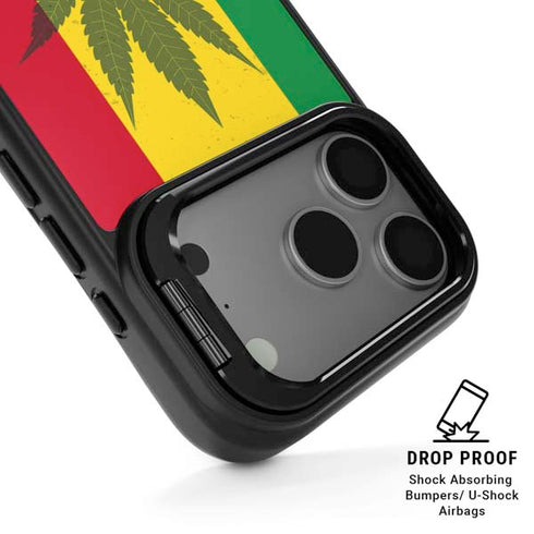 Marijuana Rasta Flag iPhone 17 Pro Kickstand Case