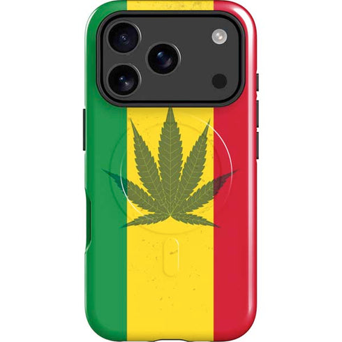 Marijuana Rasta Flag iPhone 17 Pro Max Magsafe Impact Case