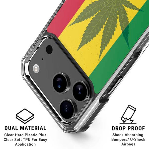 Marijuana Rasta Flag iPhone 18 Pro Clear Case