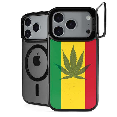 Marijuana Rasta Flag iPhone 18 Pro Kickstand Case