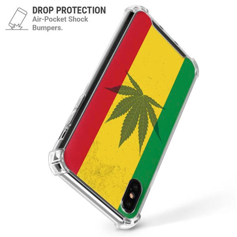 Marijuana Rasta Flag iPhone X/XS Clear Case
