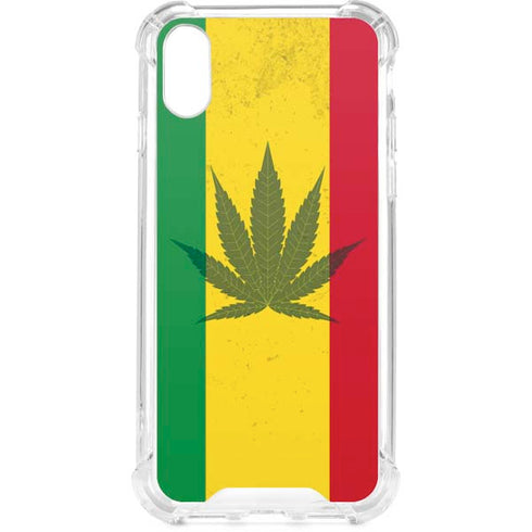 Marijuana Rasta Flag iPhone XS Clear Case