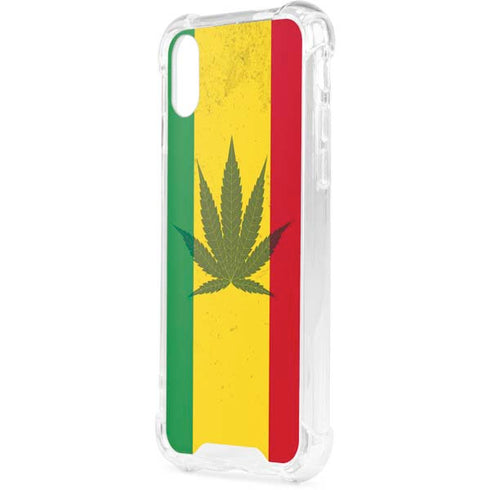 Marijuana Rasta Flag iPhone XS Clear Case