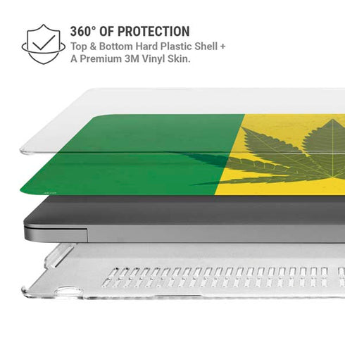 Marijuana Rasta Flag MacBook Pro 14in (2021-24) Case plus Skin