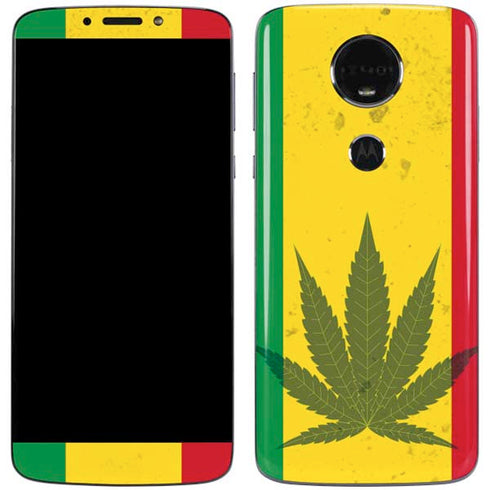 Marijuana Rasta Flag Moto E5 Plus Skin