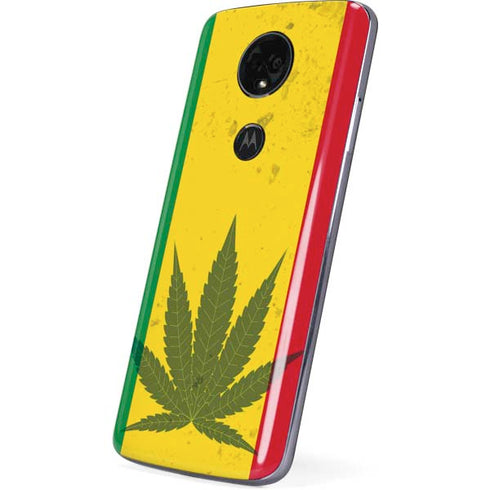 Marijuana Rasta Flag Moto E5 Plus Skin