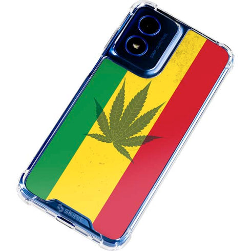 Marijuana Rasta Flag Moto G Play 4G (2024) Clear Case