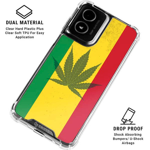 Marijuana Rasta Flag Moto G Power 5G (2024) Clear Case