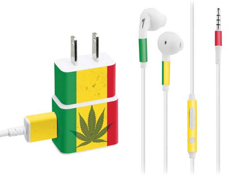 Marijuana Rasta Flag Phone Charger Skin