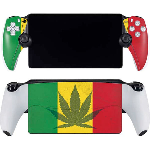 Marijuana Rasta Flag PlayStation Portal Remote Player Skin