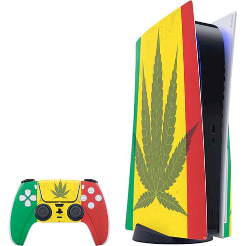 Marijuana Rasta Flag PlayStation PS5 Skins