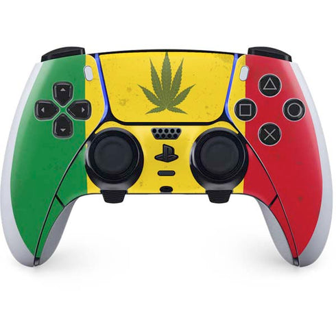 Marijuana Rasta Flag PS5 DualSense Edge Pro Controller Skin