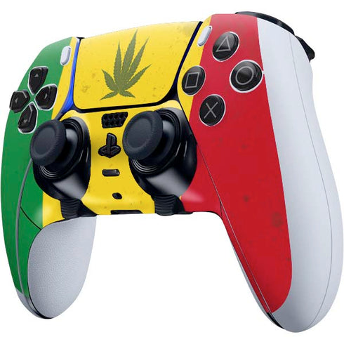 Marijuana Rasta Flag PS5 DualSense Edge Pro Controller Skin