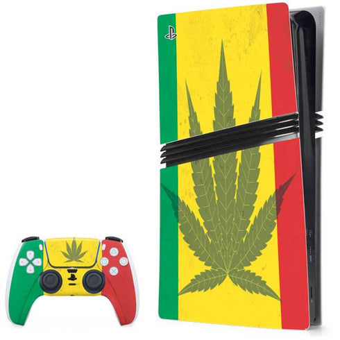 Marijuana Rasta Flag PlayStation PS5 Skins