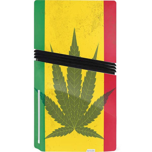 Marijuana Rasta Flag PS5 Pro Disk Bundle Skin