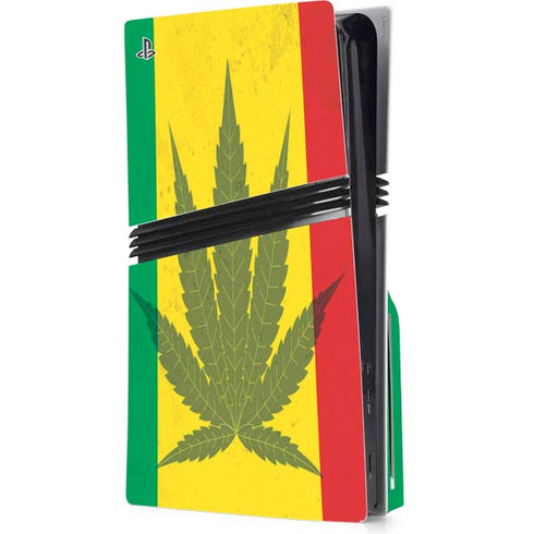 Marijuana Rasta Flag PS5 Pro Disk Console Skin