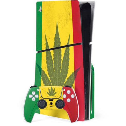 Marijuana Rasta Flag PlayStation PS5 Skins