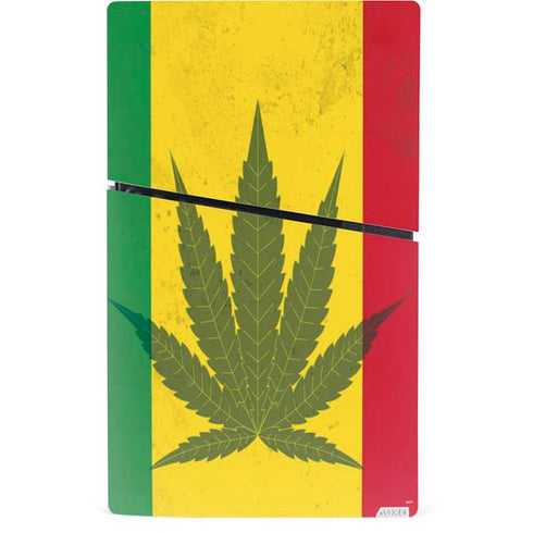 Marijuana Rasta Flag PS5 Slim Digital Edition Console Skin