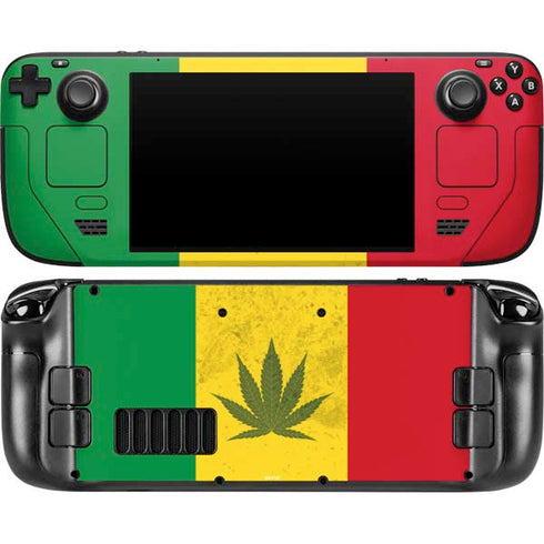 Marijuana Rasta Flag Steam Deck Handheld Gaming Computer OLED Skin