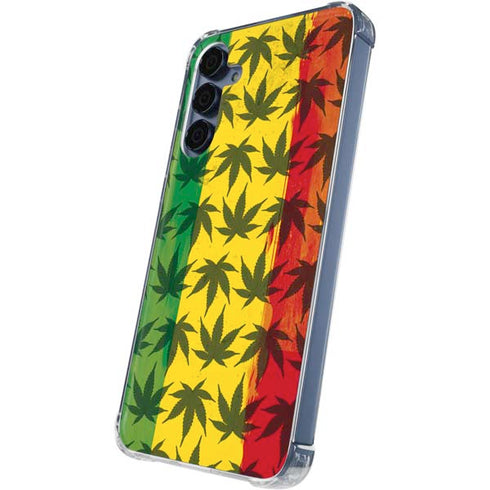 Marijuana Rasta Pattern Galaxy A35 5G Clear Case